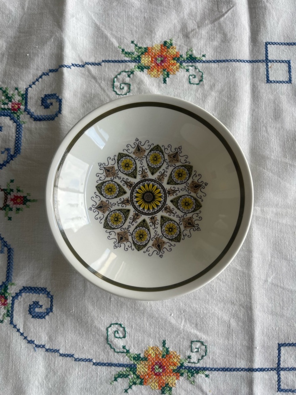 Retro 1960’s Swinnertons Ironstone Paisley Green Small Bowl 5”